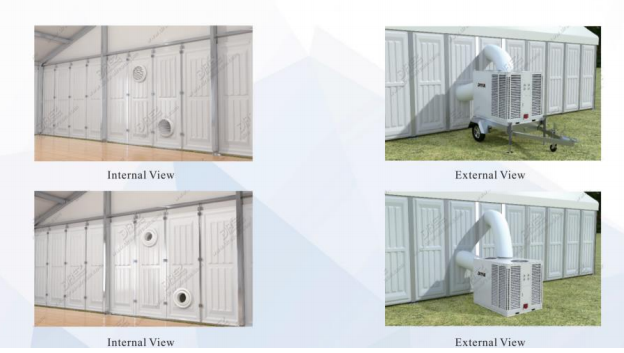 Aire acondicionado montado remolque axial de la fan R22, refrigerador evaporativo industrial ahorro de energía